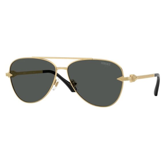 NEW VERSACE SUNGLASSES GOLD GREY AVIATOR VE2283 1002/87 VERSACE VE2283 100287